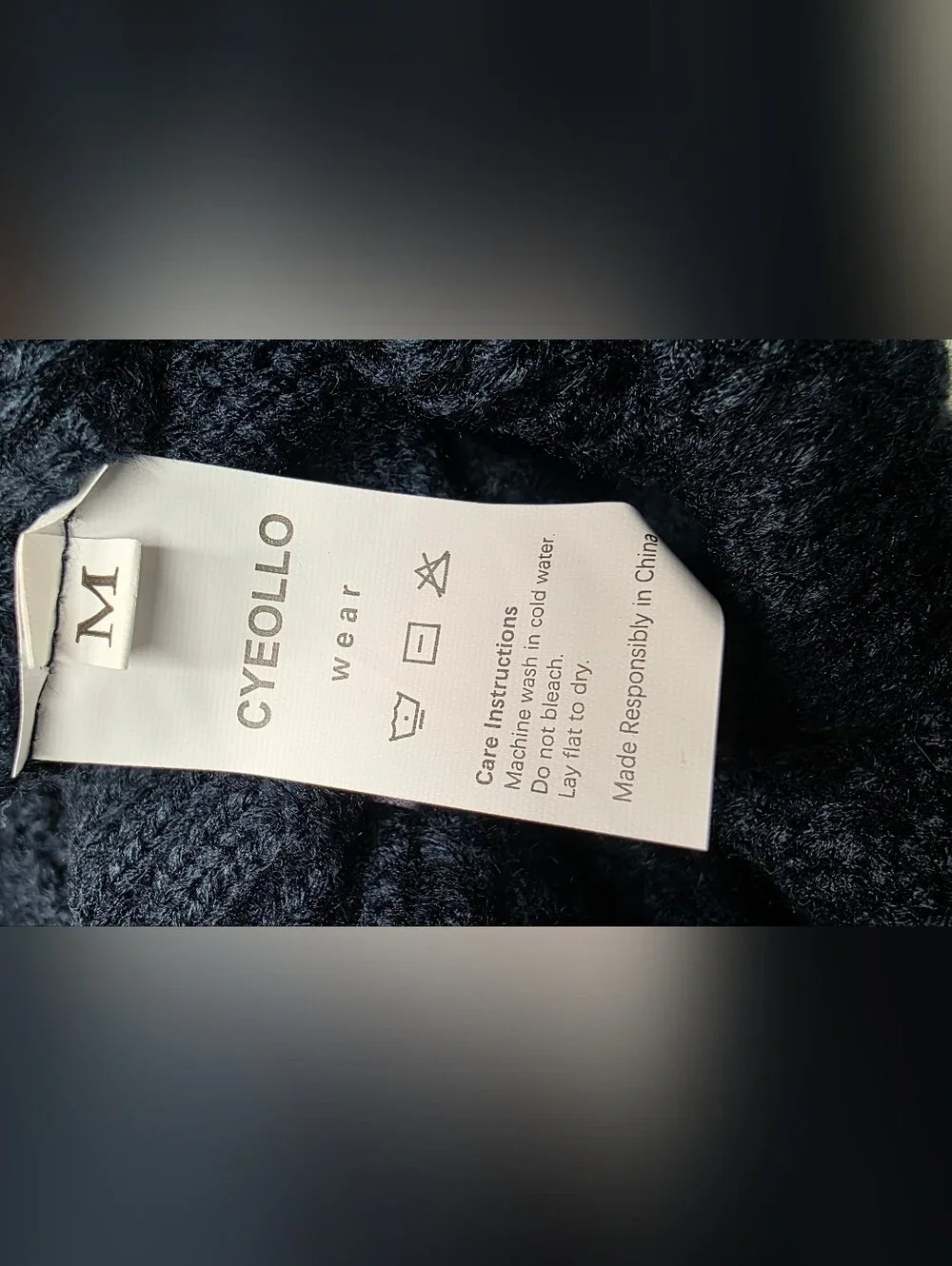 Men Sweaters - Navy Cable-Knit Turtleneck Sweater